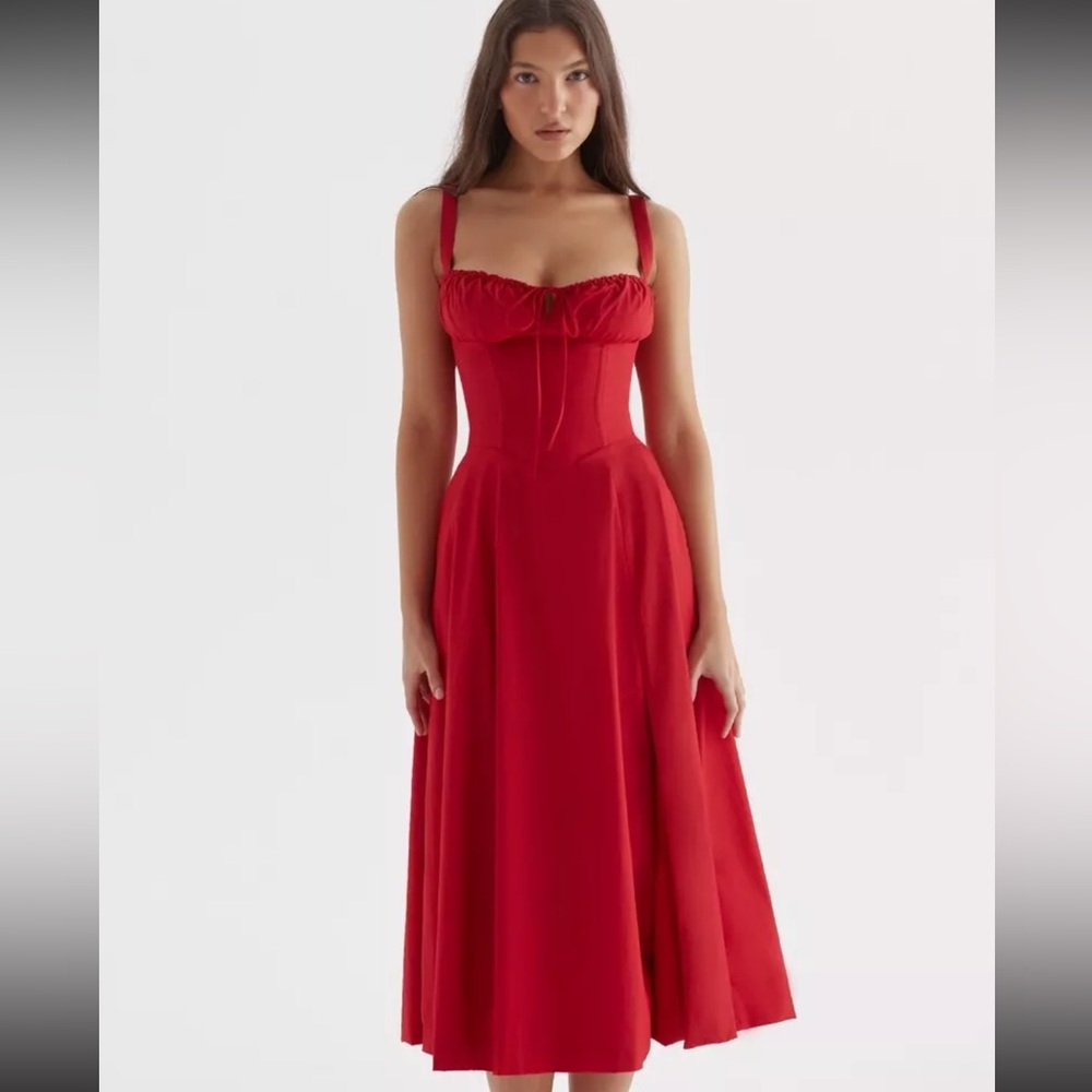 HOUSE OF CB 'Carmen' Red Bustier Sundress L-US (P) 8-10
Authentic